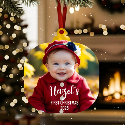 My First Christmas Baby Photo Acrylic Ornament