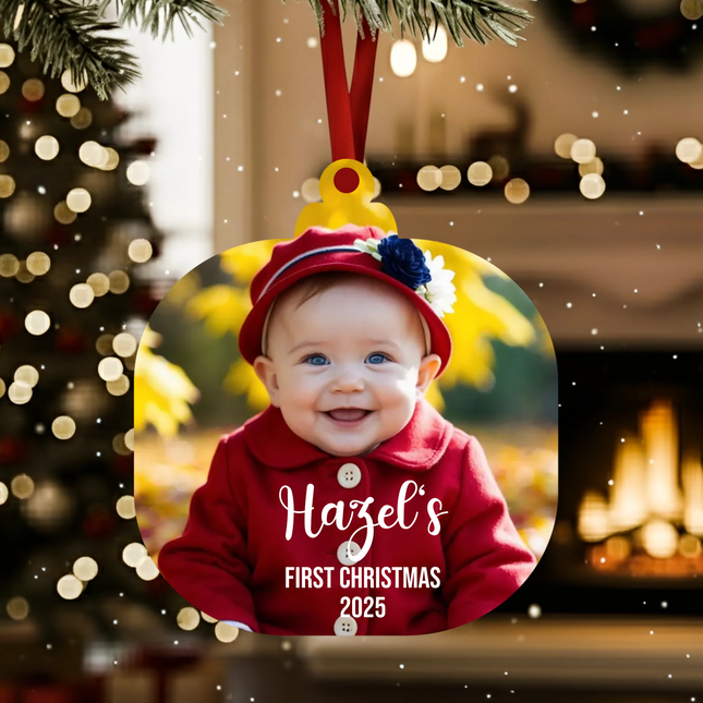 My First Christmas Baby Photo Acrylic Ornament