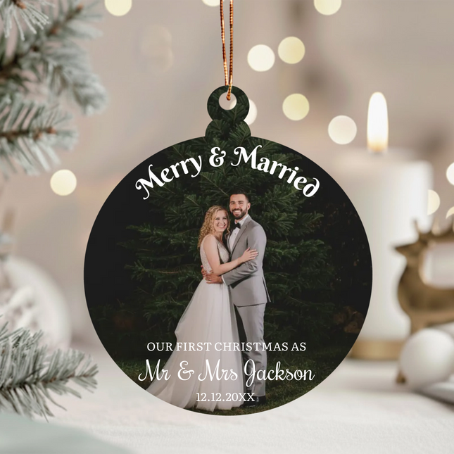 Merry & Married First Christmas Wedding Ornament