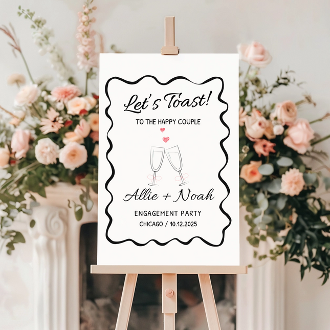 Let’s Toast – Engagement Party Sign