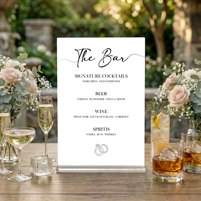 Minimal Bar Menu Sign
