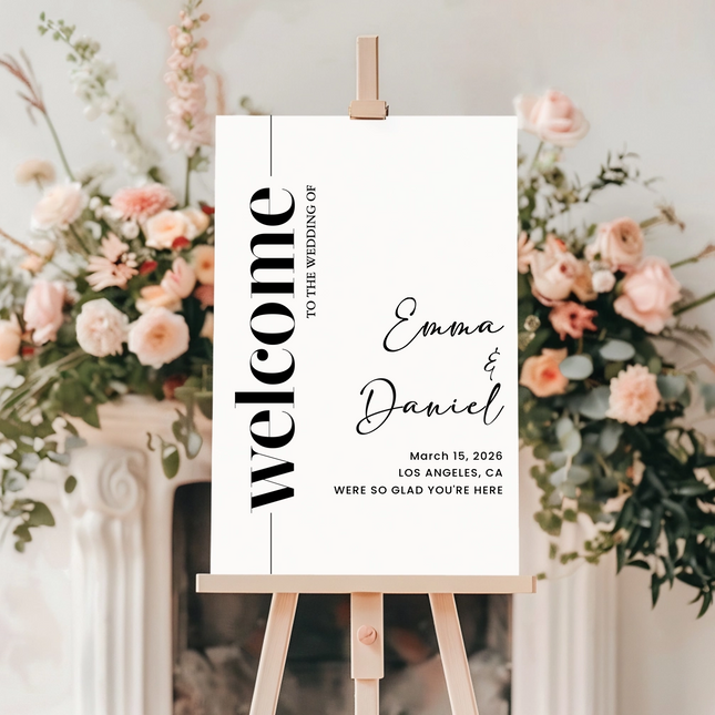 Modern Vertical Welcome Sign