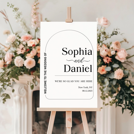 Modern Arc Wedding Sign
