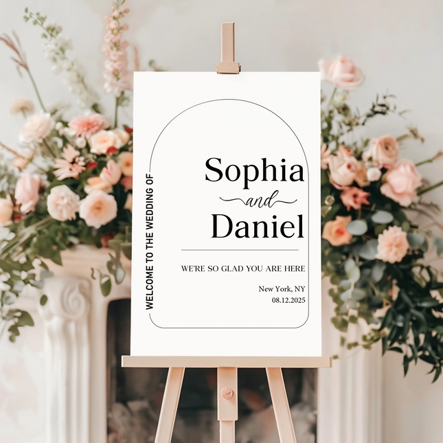 Modern Arc Wedding Sign