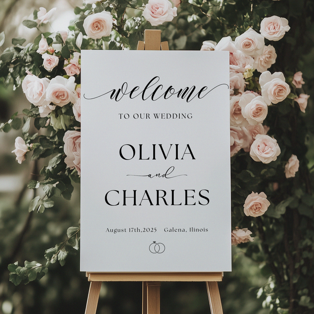 Modern Elegant Wedding Sign